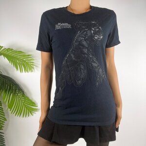 Marvel Avengers Black Panther Graphic T-Shirt S Black Cotton Tee / Small
